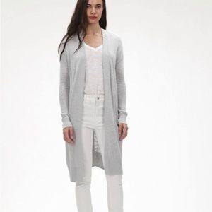 New $70 Gap grey long ribbed cardigan sweater top XS